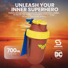 SHAKESPHERE Wonder Woman Edition double-wall insulation keeps drinks cold during workouts.