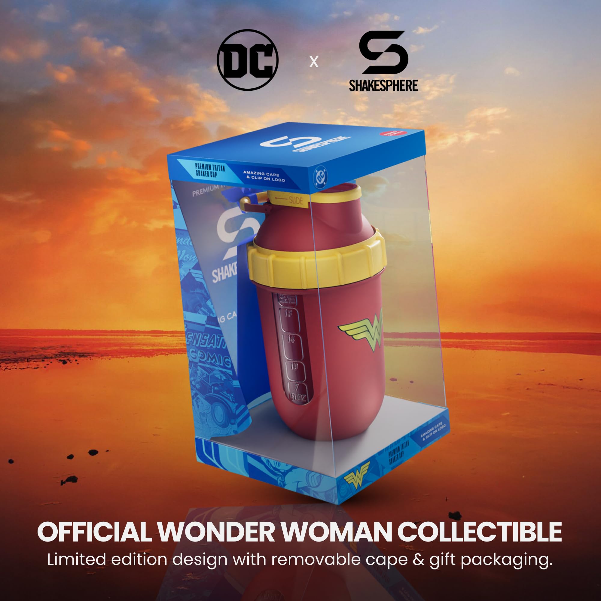 SHAKESPHERE Wonder Woman Edition no blender ball simplifies cleaning.