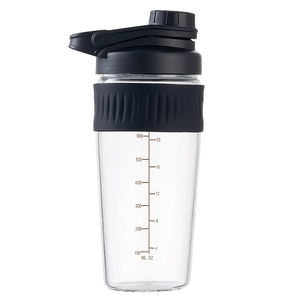 ShakeXpert 24oz borosilicate glass shaker for pure-tasting protein shakes
