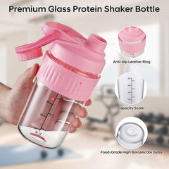 ShakeXpert ergonomic handle glass shaker offers secure grip during workouts