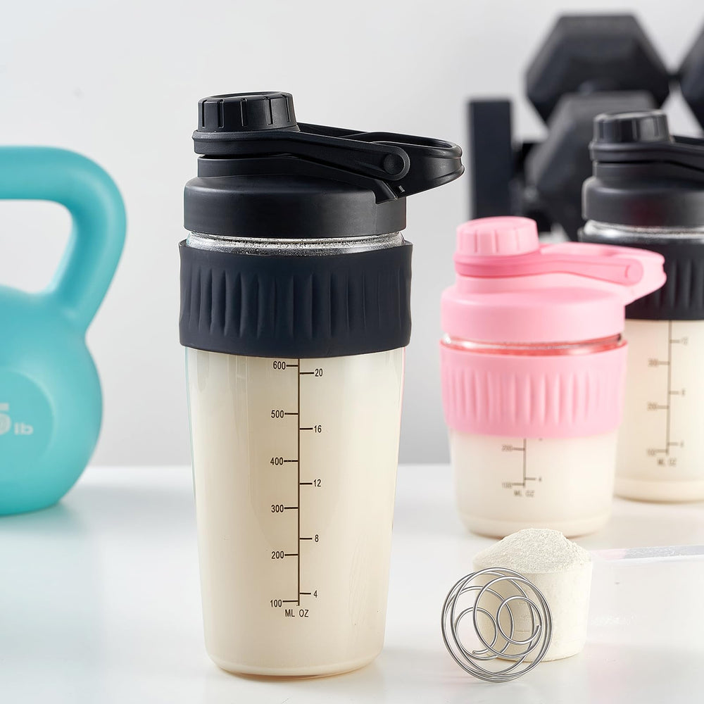 ShakeXpert four-pack glass shakers for versatile meal prep