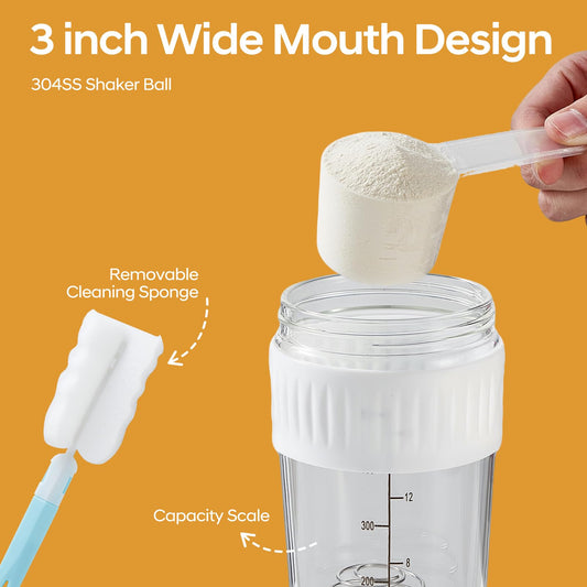ShakeXpert stainless steel blending ball for smooth, lump-free shakes.
