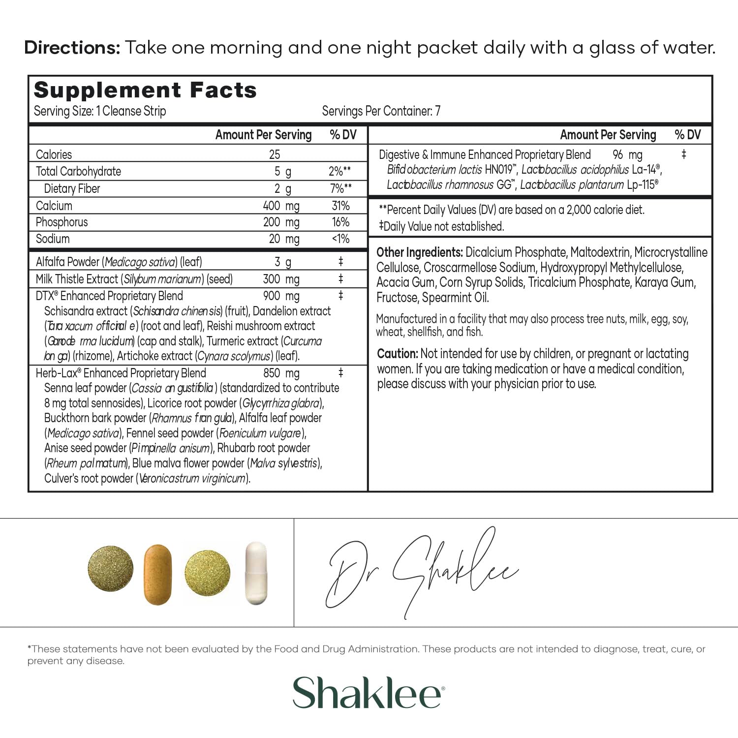 Shaklee 7-Day Cleanse night packet supporting restful sleep and nighttime routine