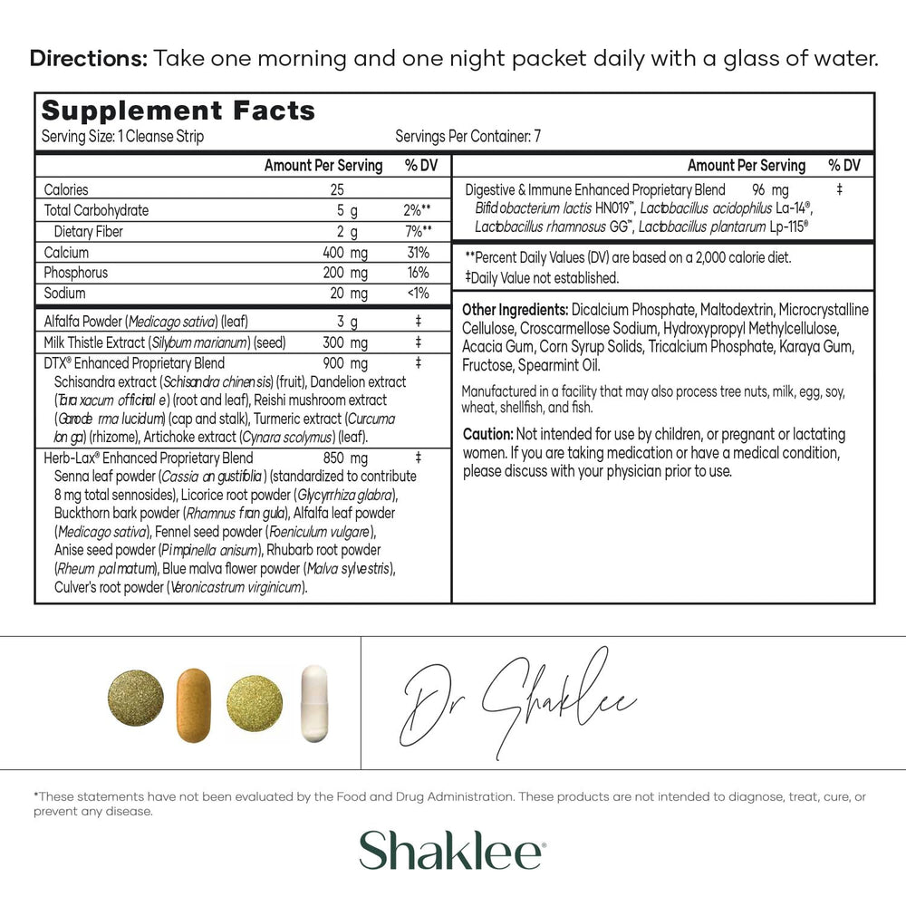 Shaklee 7-Day Cleanse night packet supporting restful sleep and nighttime routine