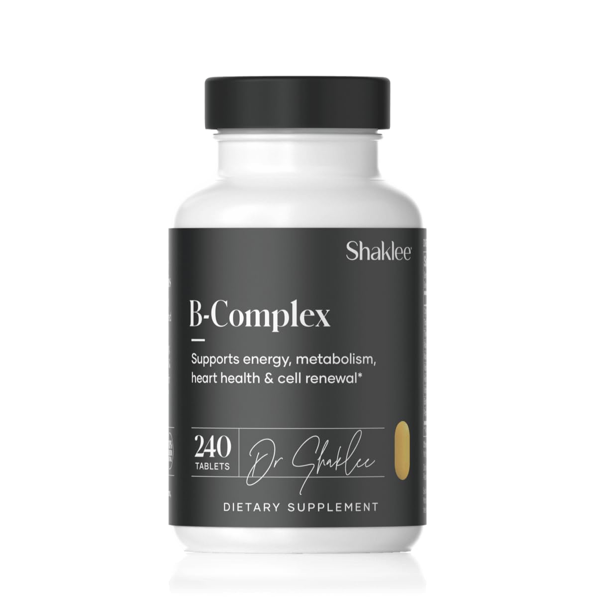 Shaklee B-Complex bottle front view highlighting energy-supporting vitamins