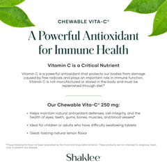 Shaklee Vita-C 250mg lemon chewables for the whole family in daily routine.