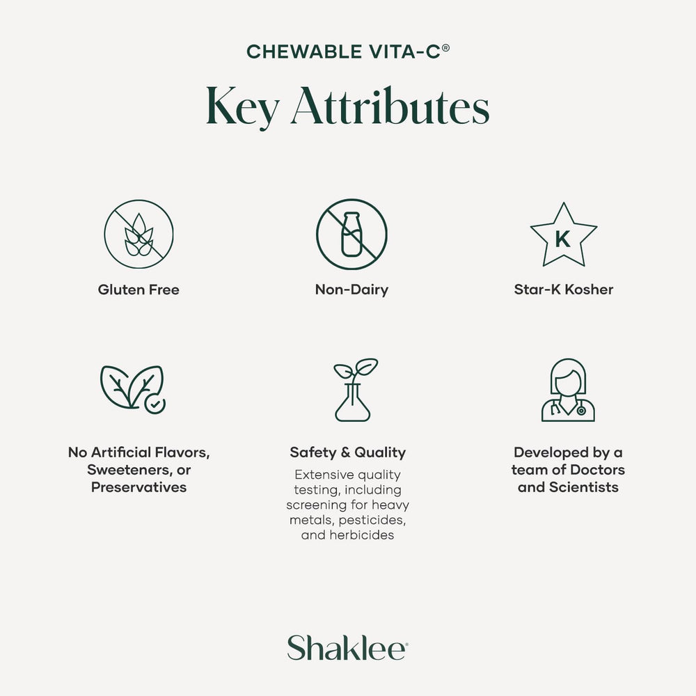Shaklee Vita-C 250mg lemon flavor tablet with zesty aroma.