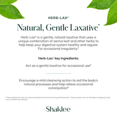 Shaklee Herb-Lax herbal ingredients highlighting natural digestive support