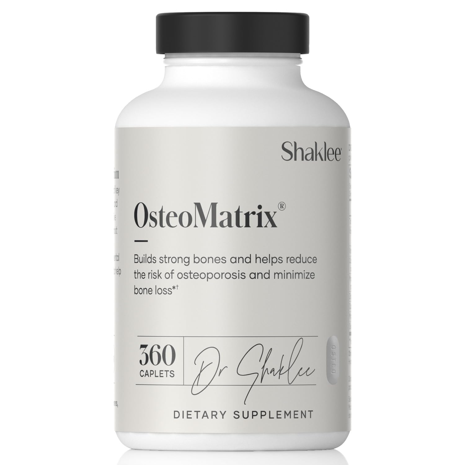 Shaklee OsteoMatrix bottle caplets support bone health.