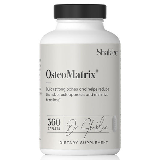 Shaklee OsteoMatrix bottle caplets support bone health.