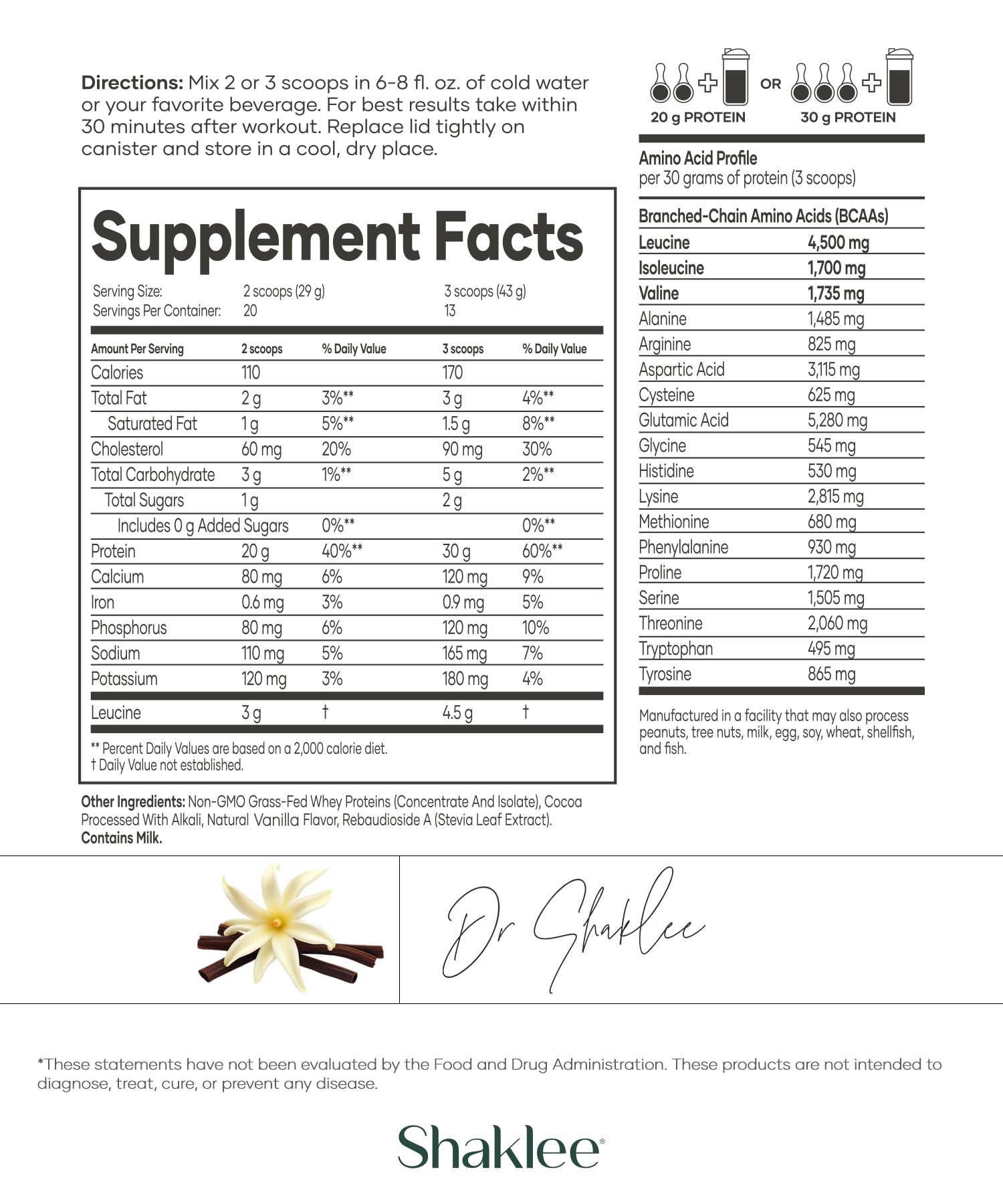 Shaklee Performance Advanced Physique vanilla shake in glass shows smooth texture and quick absorption.