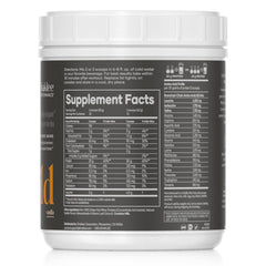 Shaklee Performance Advanced Physique vanilla powder with scoop emphasizes high-protein serving after workouts.