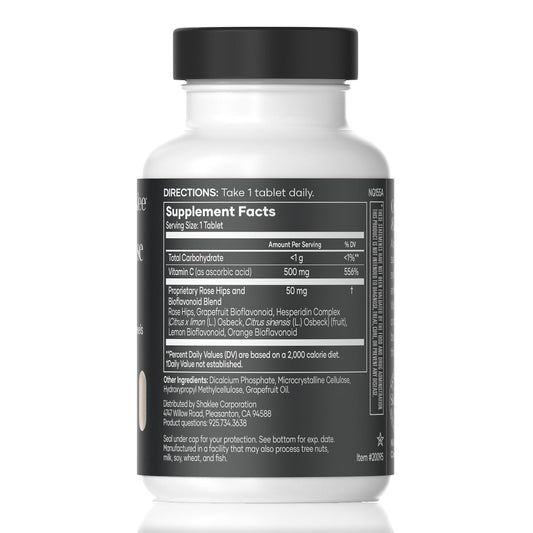 Shaklee Vita-C capsules with rose hips and bioflavonoids for antioxidant synergy.