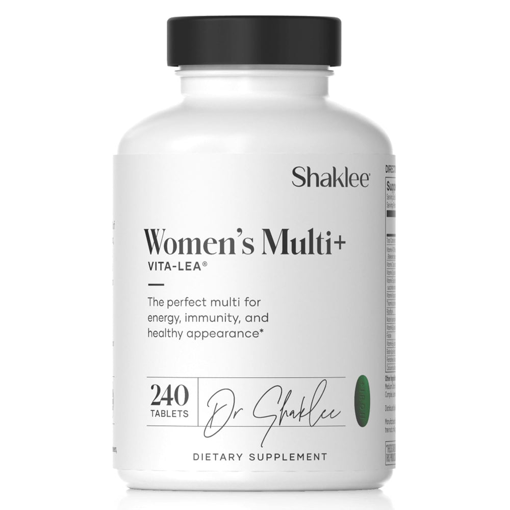 Shaklee Vita-Lea Women bottle close-up illustrating comprehensive daily nutrition for women