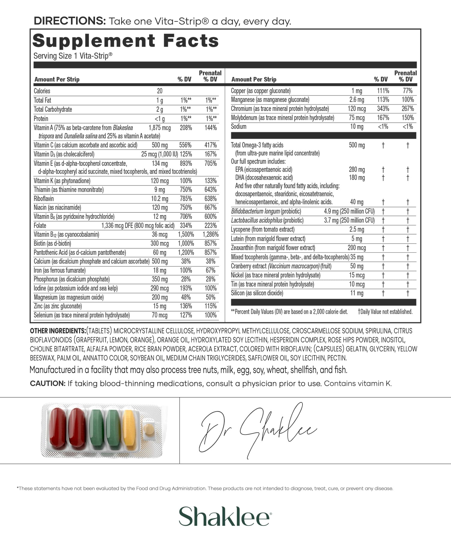 Shaklee Vitalizer Women front-pack view with daily prenatal nutrient support