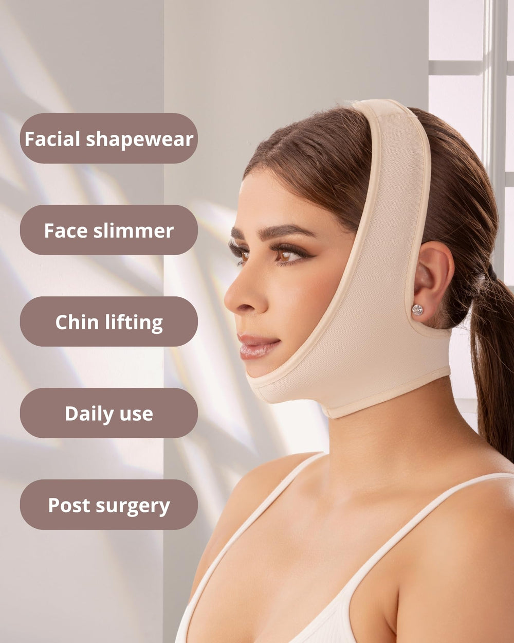 SHAPE CONCEPT chin lipo compression garment for targeted support and a sleek silhouette.