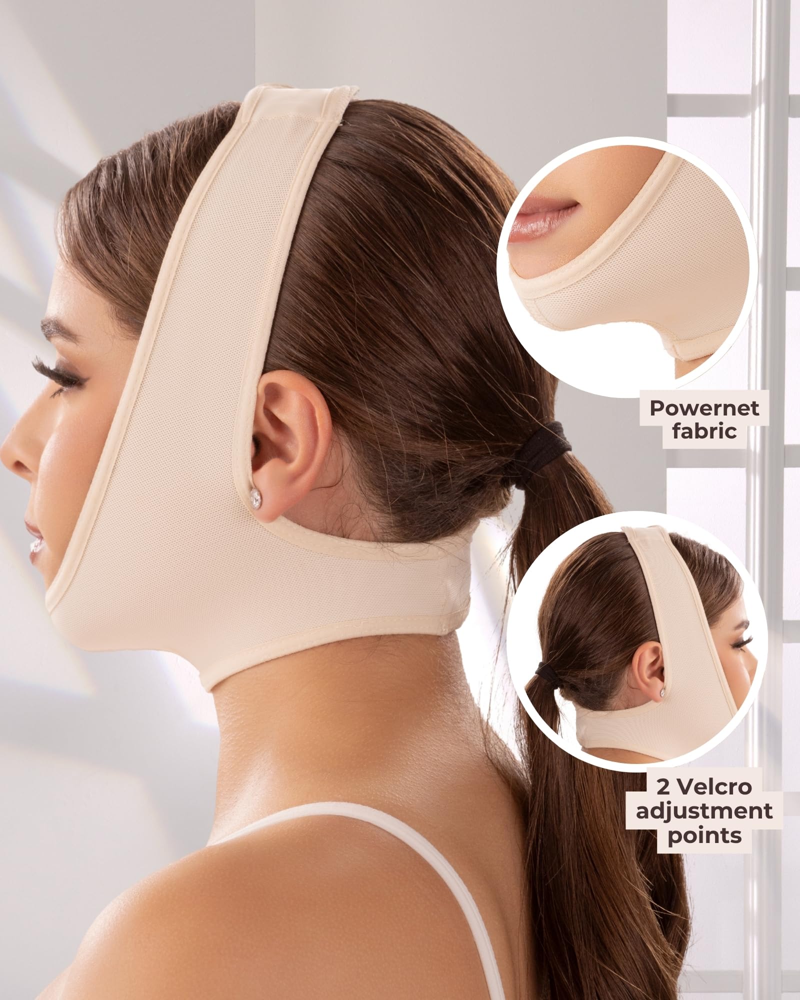 SHAPE CONCEPT face lifting mask aids a non-invasive contour enhancement during wear.