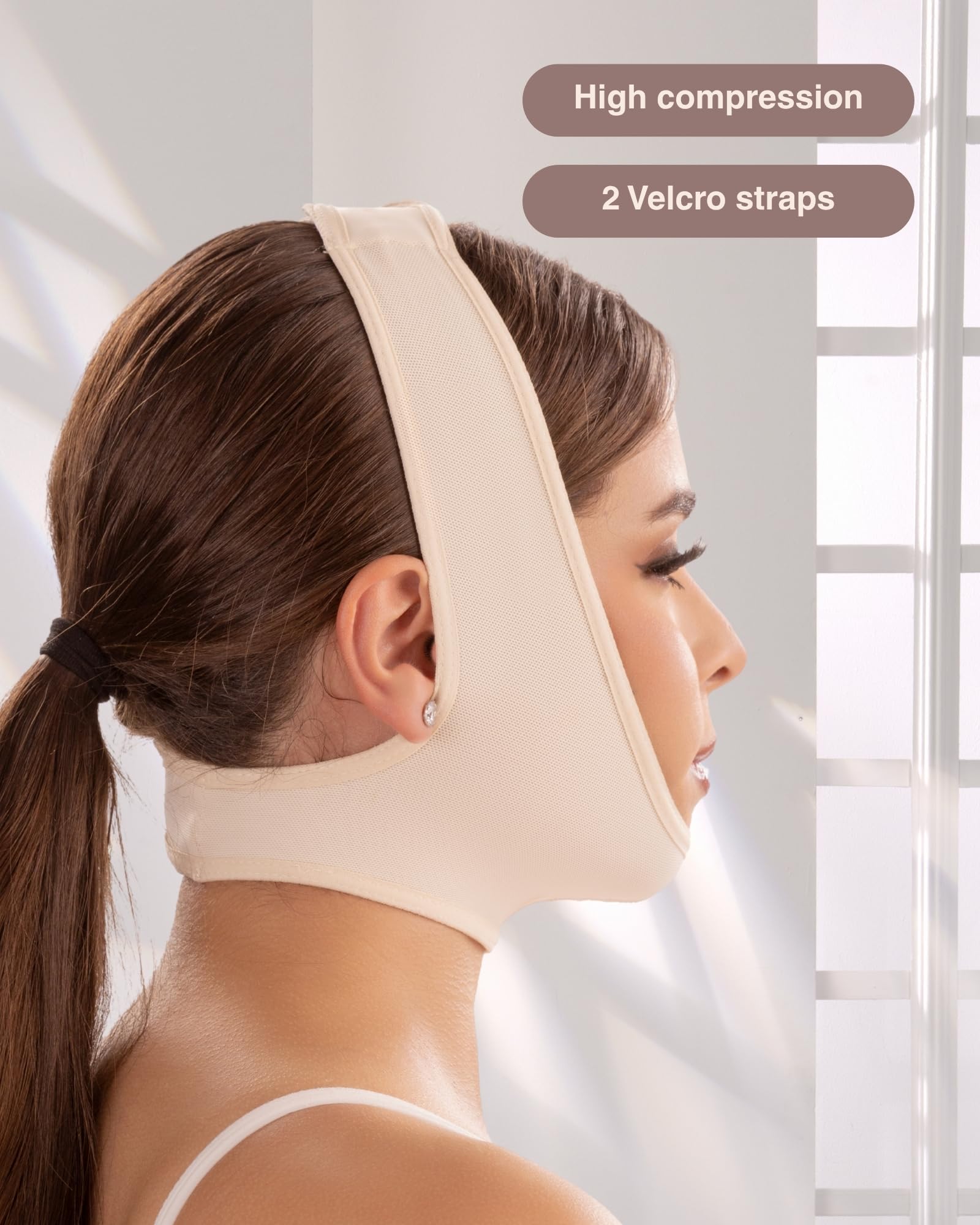 SHAPE CONCEPT post-operative support chin strap aids comfortable recovery with gentle compression.