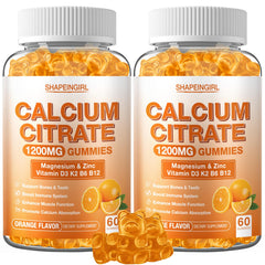 Shapeingirl calcium gummies orange flavor bottle for easy daily calcium and bone support