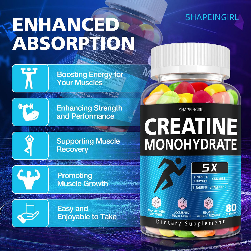 Shapeingirl Creatine Gummies flavor variety highlights four tasty options for daily routines.