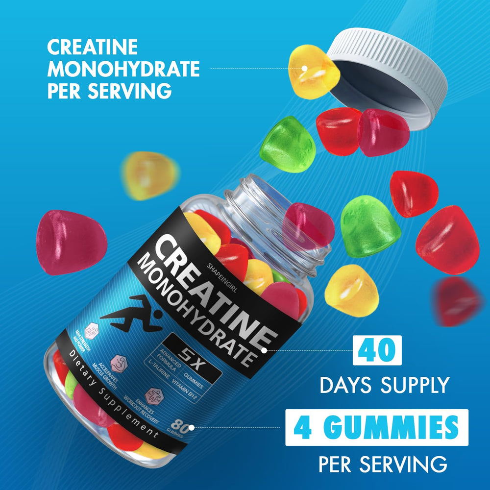 Shapeingirl Creatine Gummies with vitamin B12 for energy-friendly support.