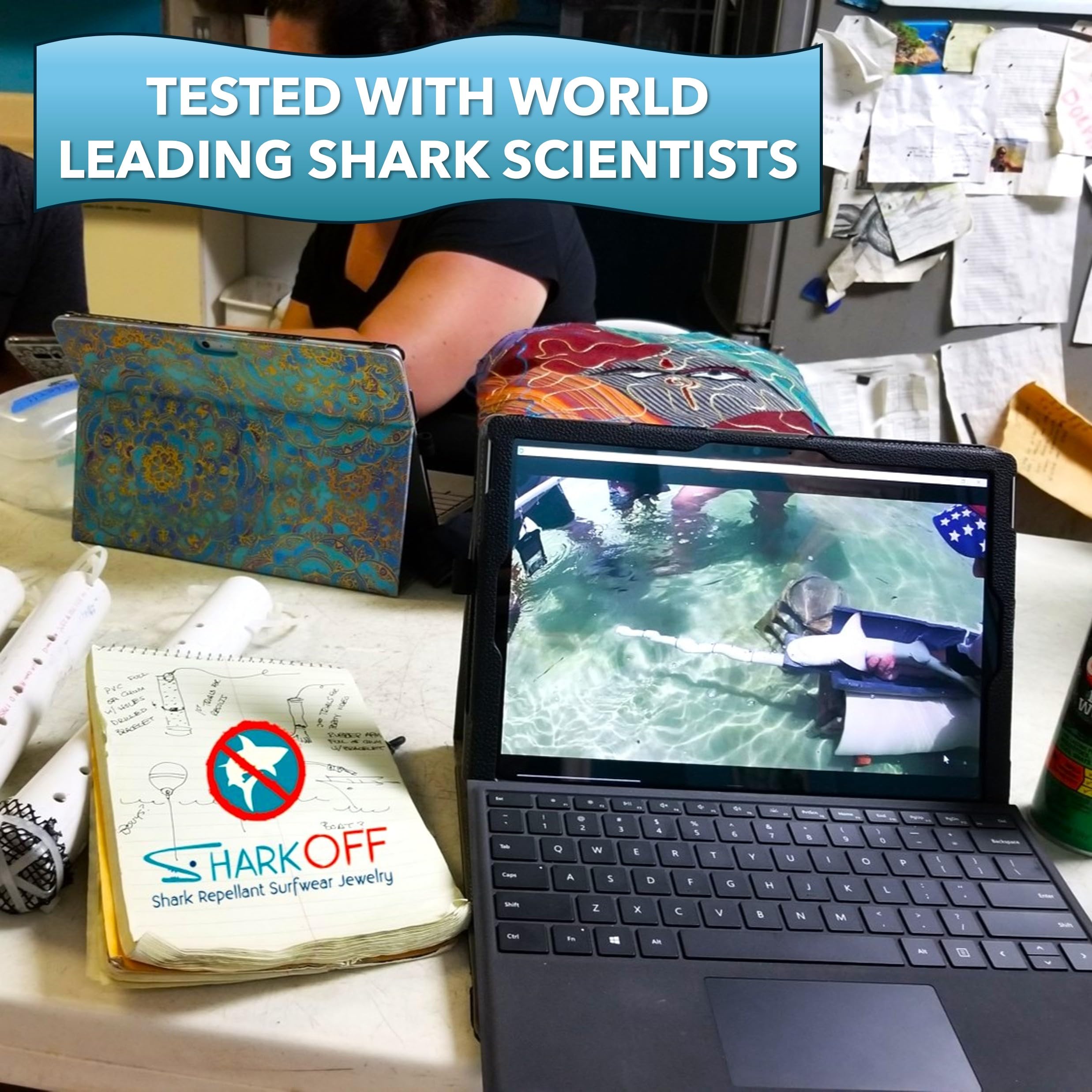 Shark OFF care routine includes rinse and dry storage to extend use.