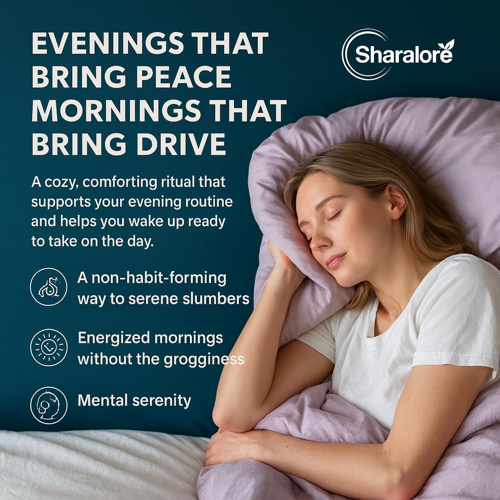 Sharalore probiotic capsules showcasing gut-brain sleep support
