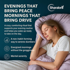 Sharalore probiotic capsules showcasing gut-brain sleep support
