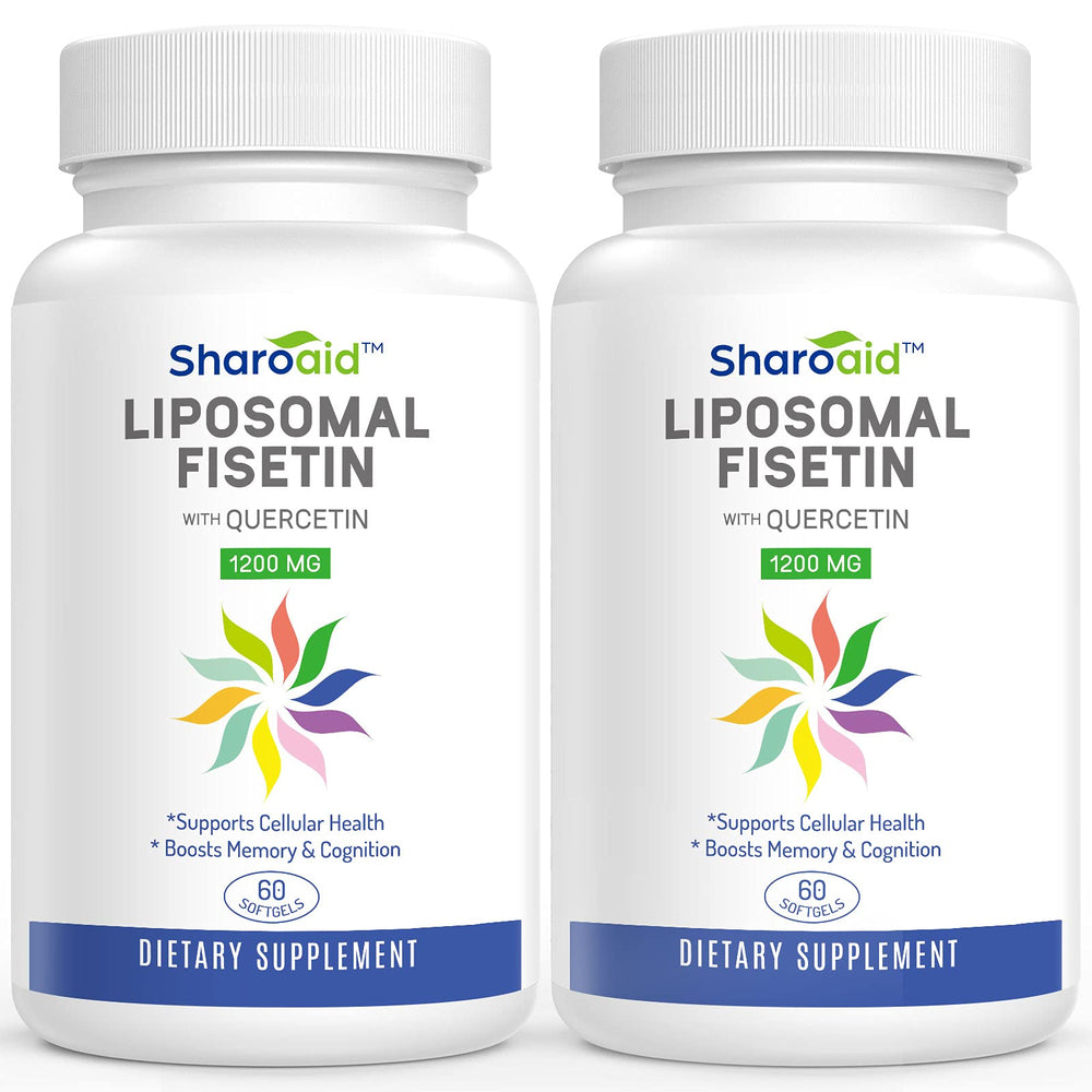 Sharoaid liposomal fisetin bottle highlights high-absorption antioxidant formula for daily wellness