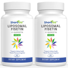 Sharoaid liposomal fisetin bottle highlights high-absorption antioxidant formula for daily wellness