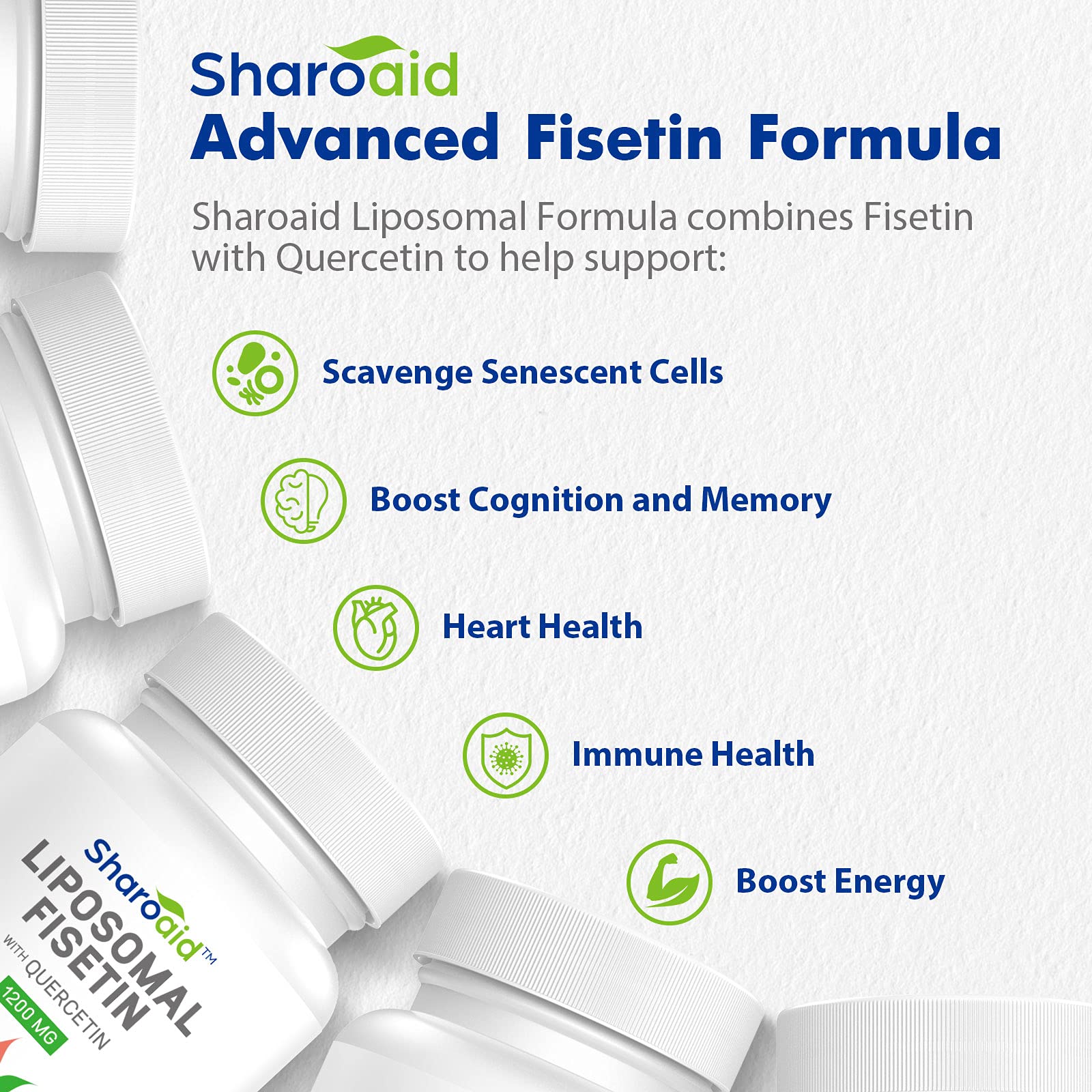 Sharoaid liposomal fisetin softgels ready for easy daily intake