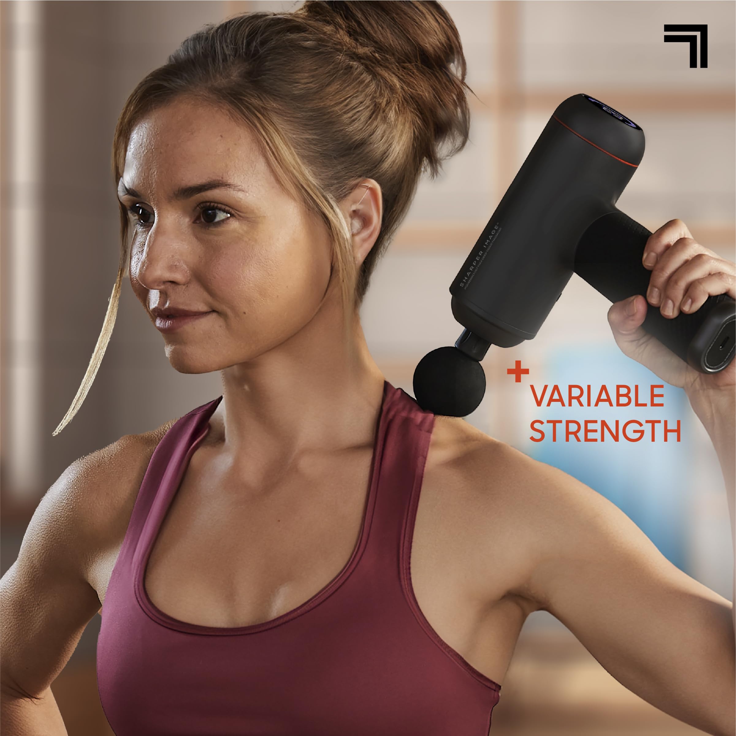Sharper Image Powerboost MAX ergonomic rubber grip enhances comfort during use.