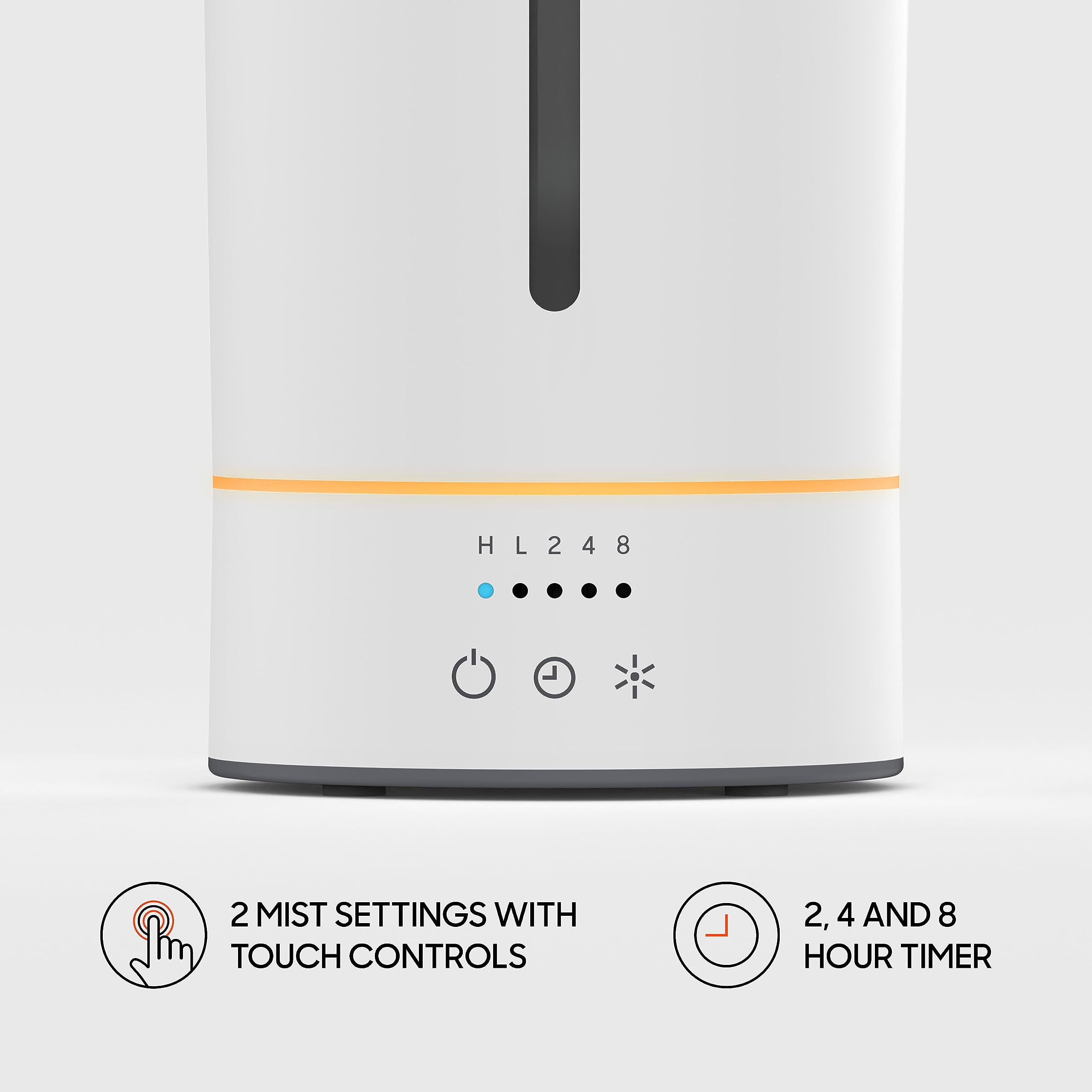 Sharper Image MIST 8 timer and auto-shutoff support energy-efficient use.