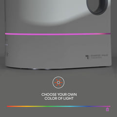 Sharper Image MIST 8 ultrasonic humidification delivering whisper-quiet comfort.