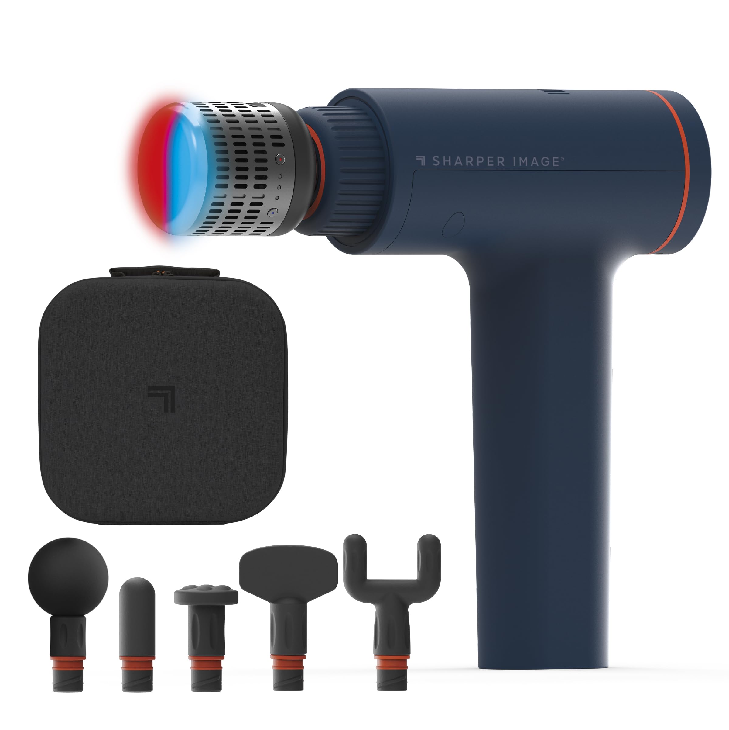 Sharper Image Powerboost Versa deep-tissue massage gun for targeted post-workout relief.
