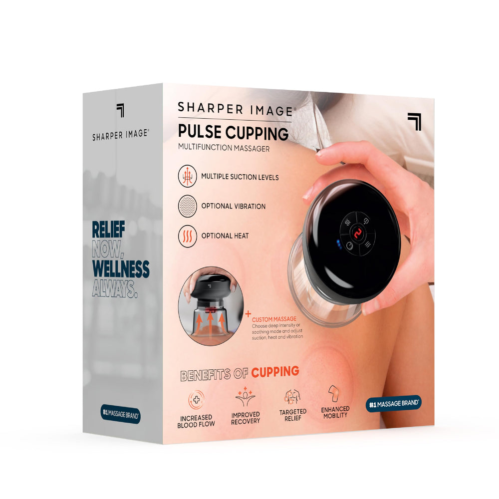 Sharper Image Pulse cupping massager cordless design for wireless use anywhere.