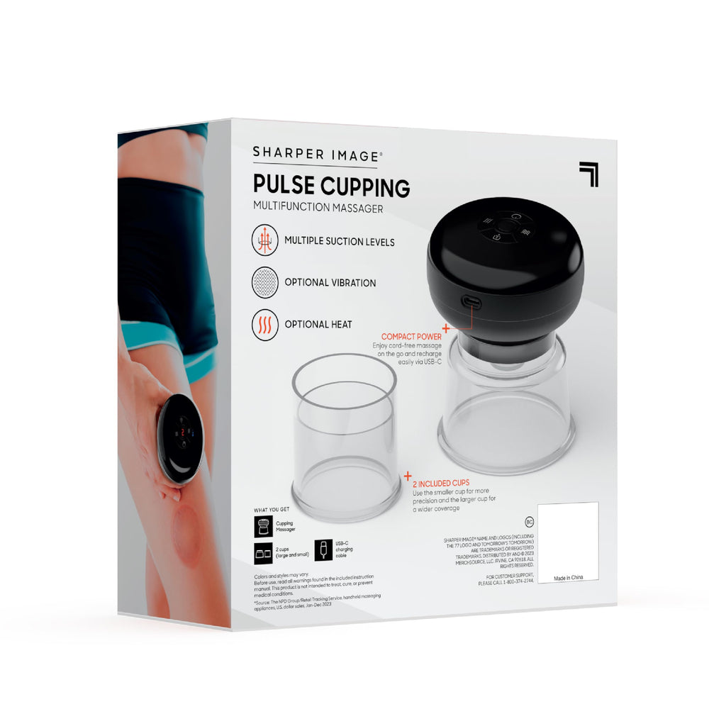 Sharper Image Pulse cupping massager portable case keeps the kit organized while traveling.