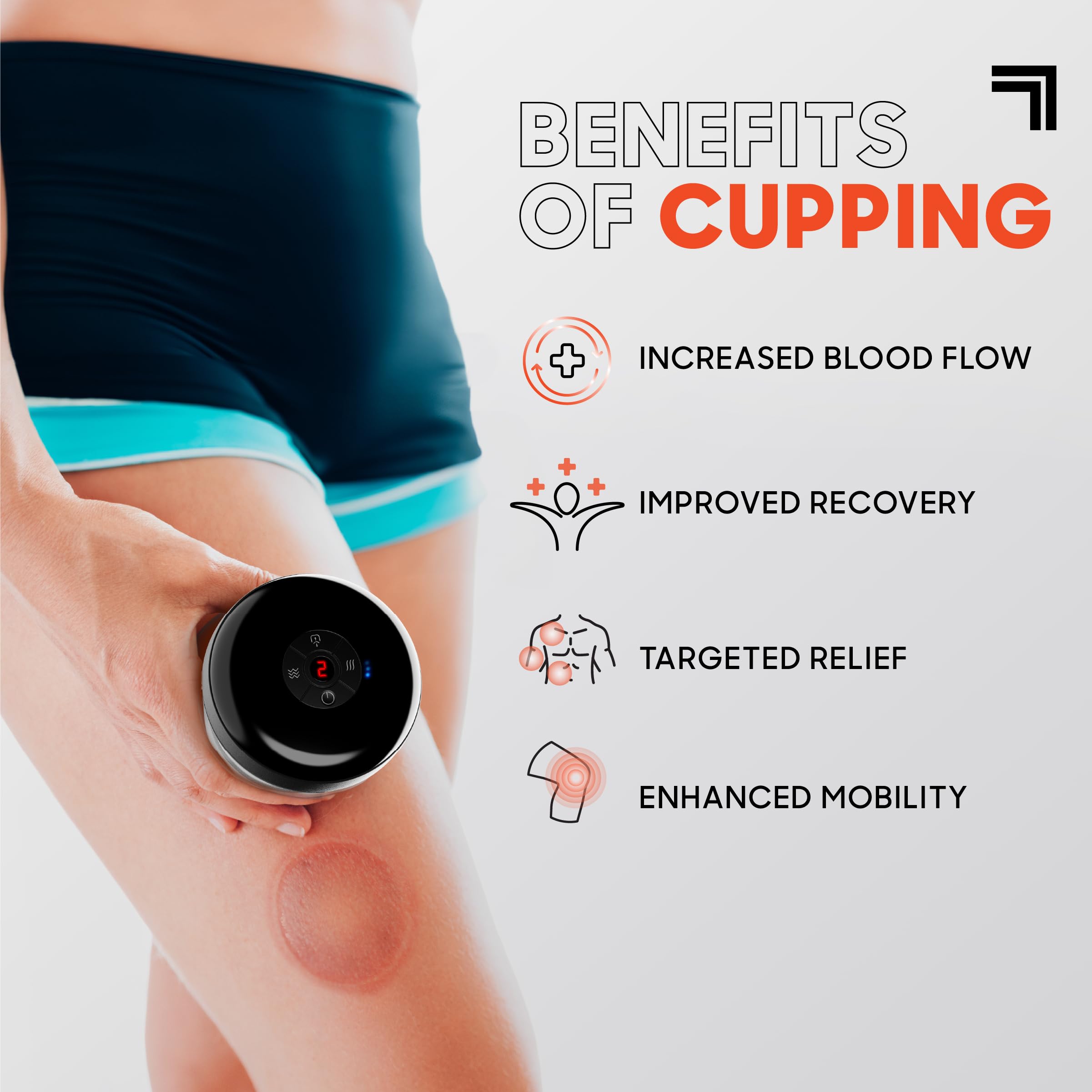 Sharper Image Pulse cupping massager featuring vibration-modes for enhanced relaxation sessions.