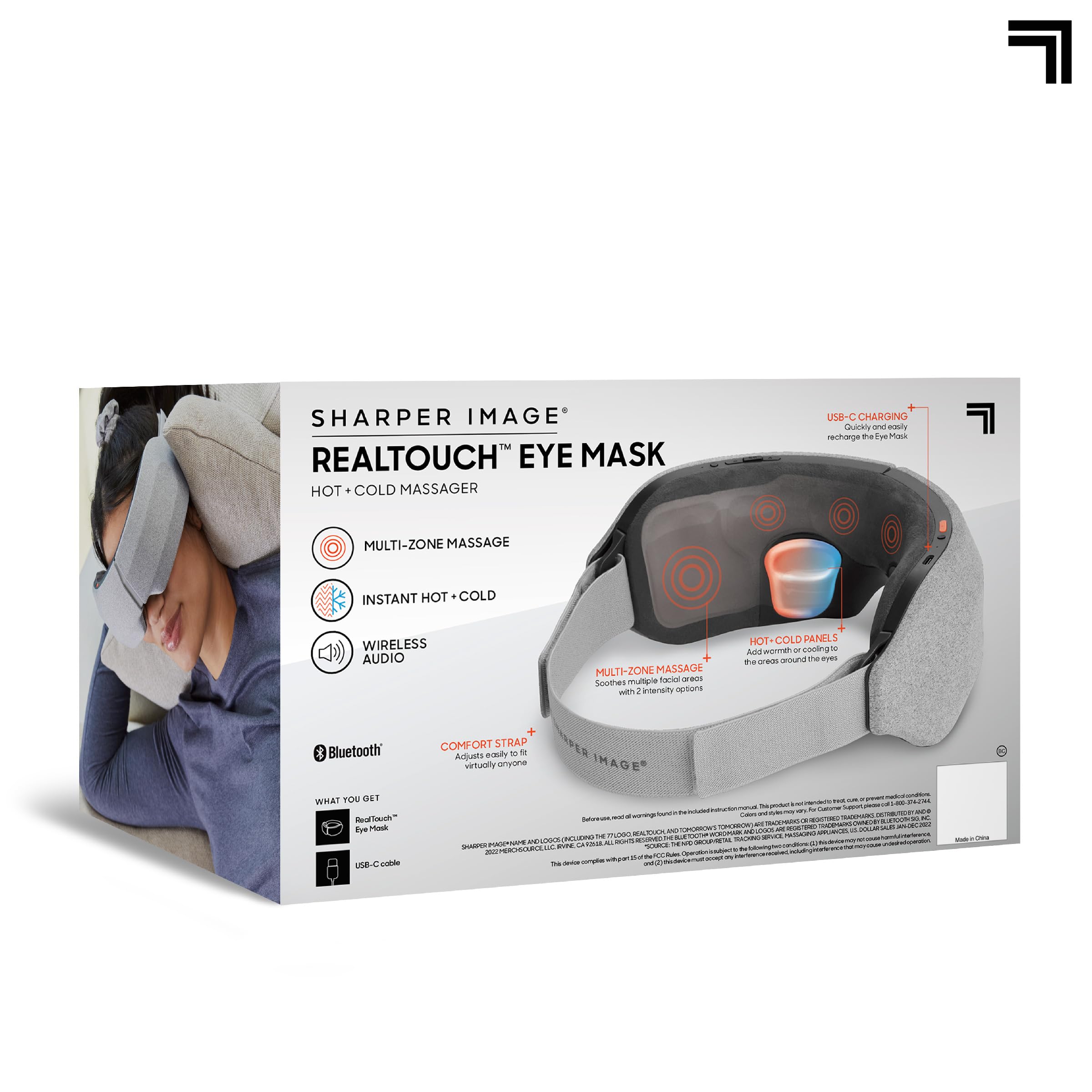 Sharper Image RealTouch Eye Mask travel-friendly design ideal for flights and relaxation