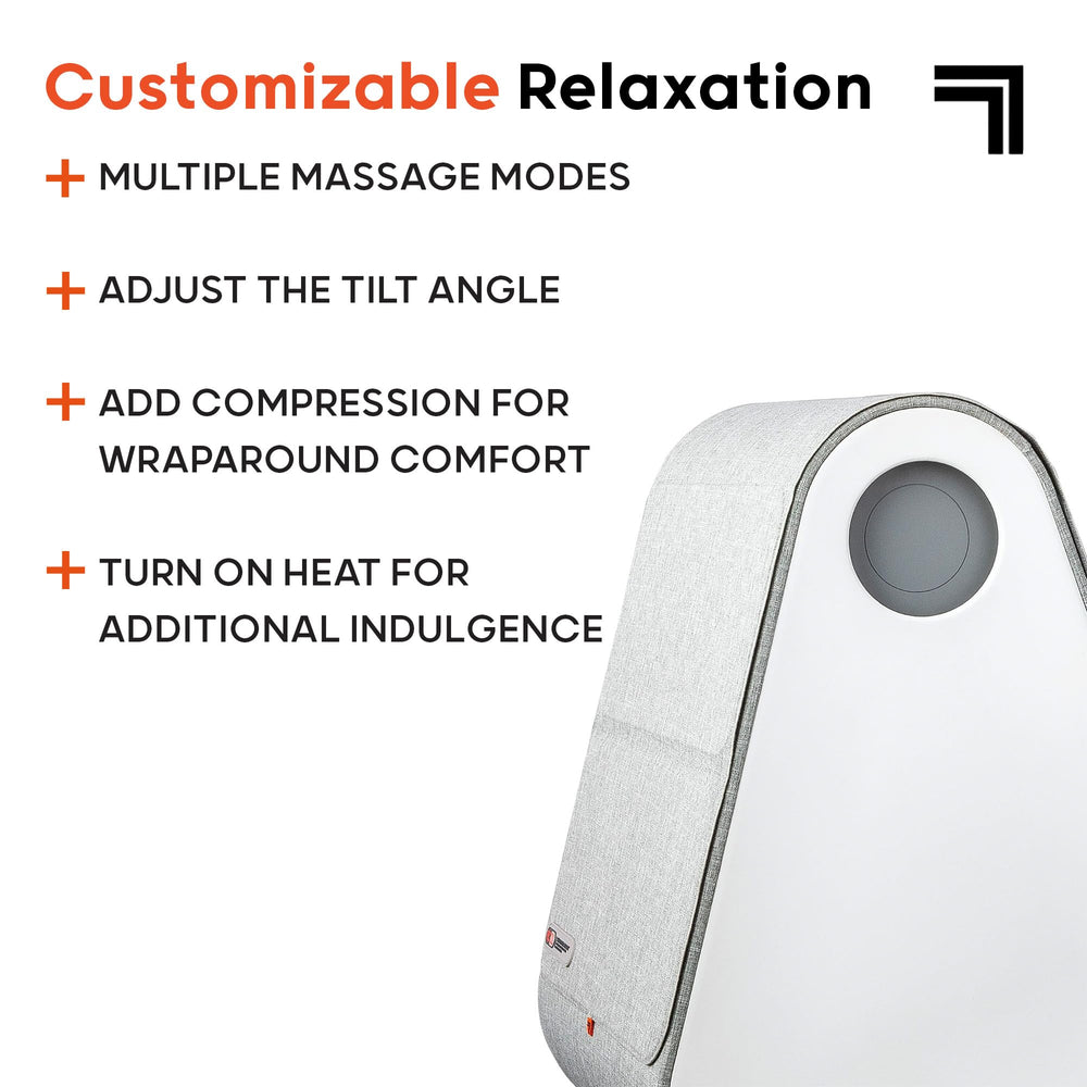 Sharper Image massager with adjustable tilt for personalized comfort.