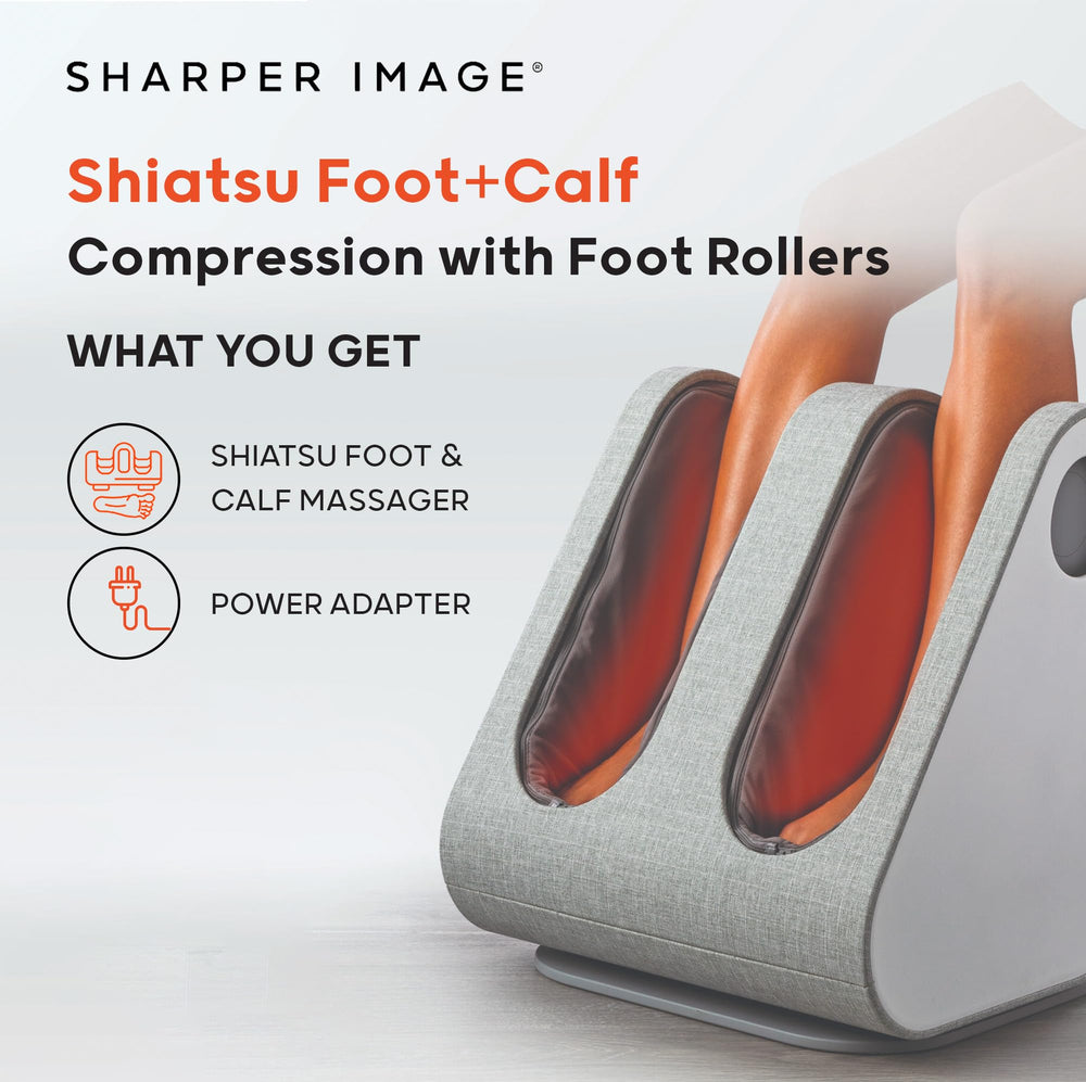 Sharper Image foot and calf massager delivers targeted air compression for smoother circulation.