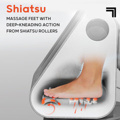 Sharper Image massager in heat mode provides soothing warmth during sessions.