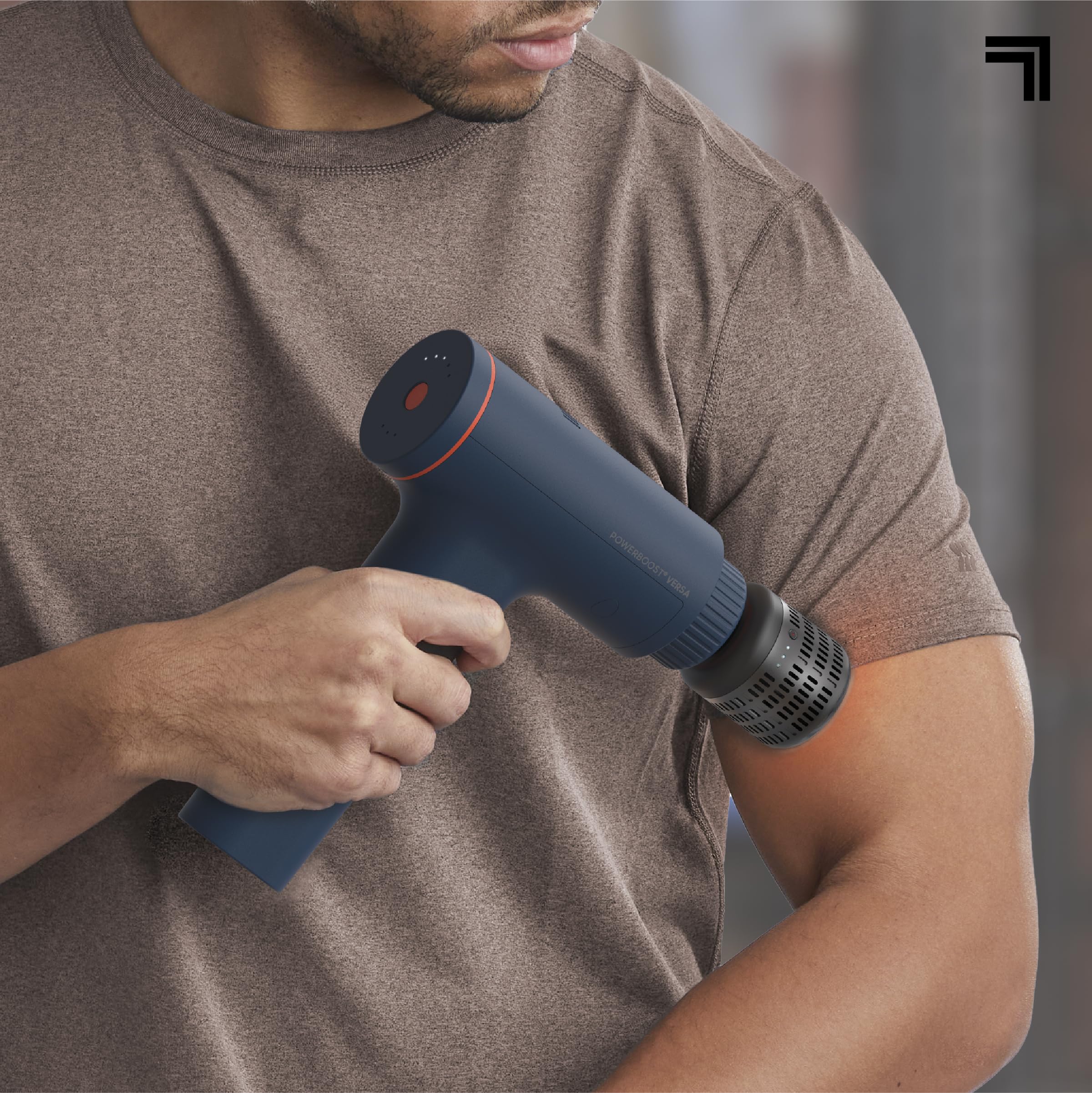 Sharper Image six-attachment heads enable personalized muscle care.