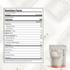 Shed Nutrition Clear Protein Scoop with electrolytes ready to mix after sport.