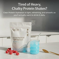 Shed Nutrition Electrolytes Hydration Glass emphasizes electrolyte replenishment for workouts.