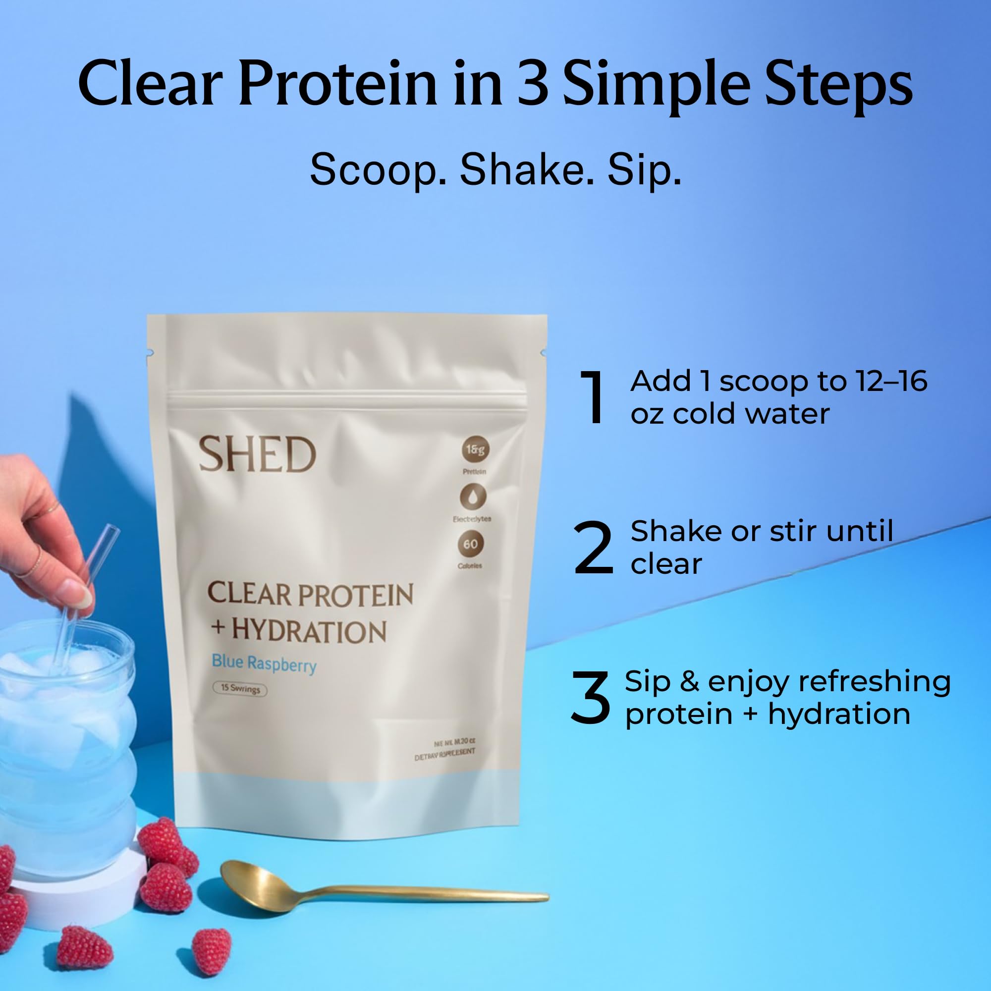 Shed Nutrition lactose-free gluten-free zero sugar label for clean nutrition