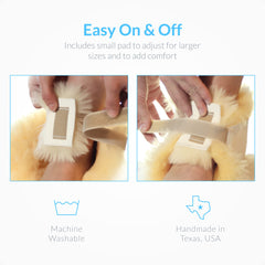 Adjustable fit adapts to varying foot sizes with Sofsheep heel protector.
