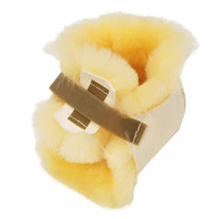 Sheepskin Ranch Sofsheep heel protector cushions the heel during extended bed rest.