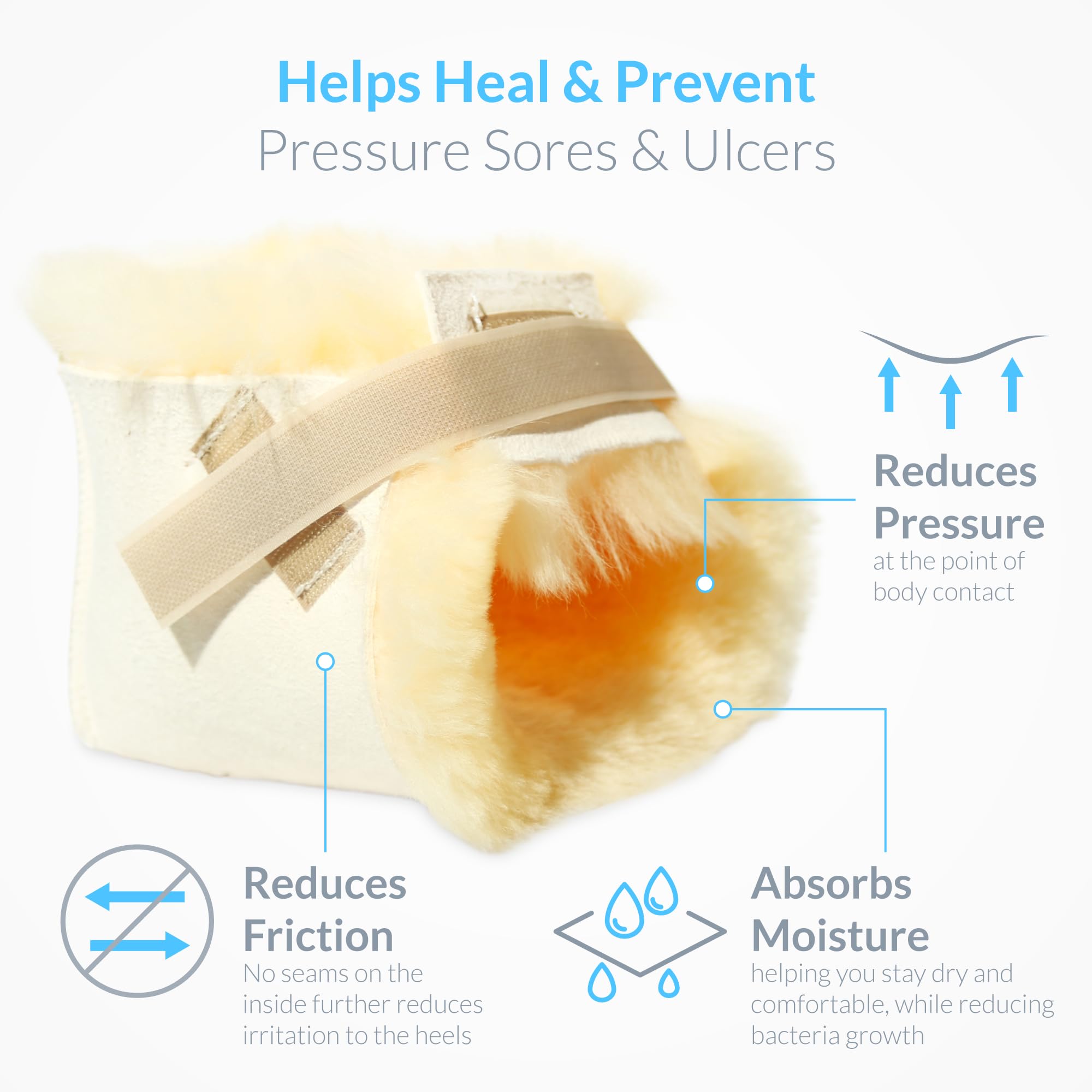 Washable Sofsheep heel protector keeps hygiene easy after use.
