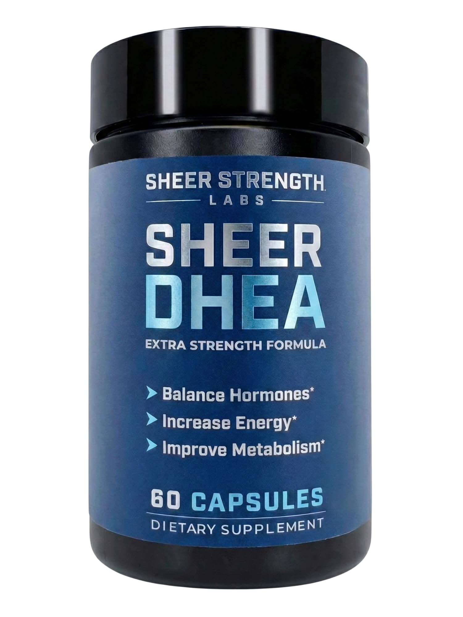 Sheer Strength Labs DHEA 100mg bottle for balanced hormones and support